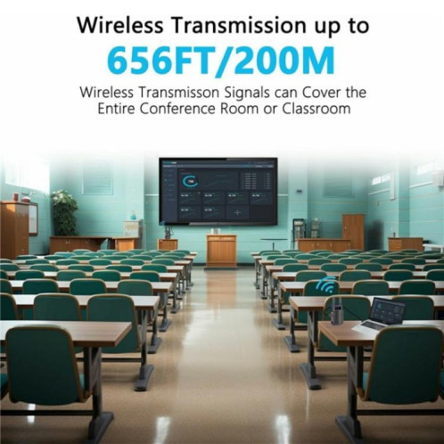 VRRIIS 097 Kit d'extension HDMI sans fil 4K HD vidéo, émetteur-récepteur audio vidéo sans fil, prise : prise américaine SH5501468-08